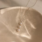 Pearl Cascade Necklace Silver 18K Gold Plated