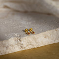 Geometric Garnet Flat Back Studs Silver 18K Gold Plated
