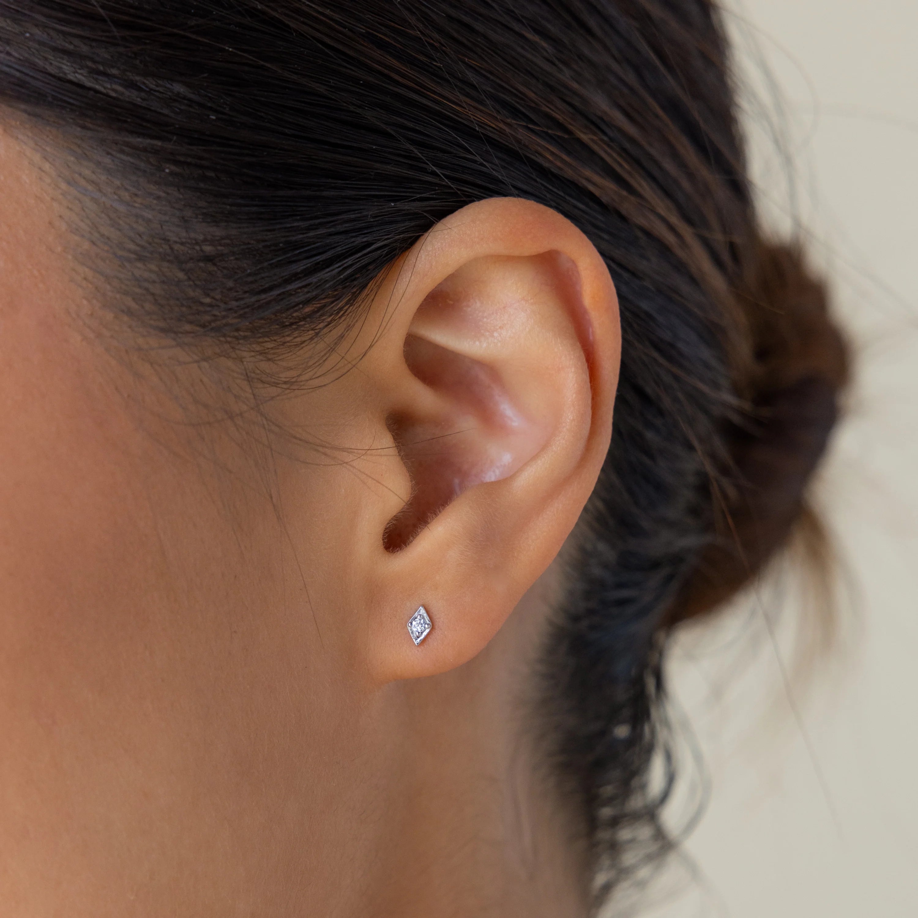 Ericka Diamond Studs Silver 18K Gold Plated