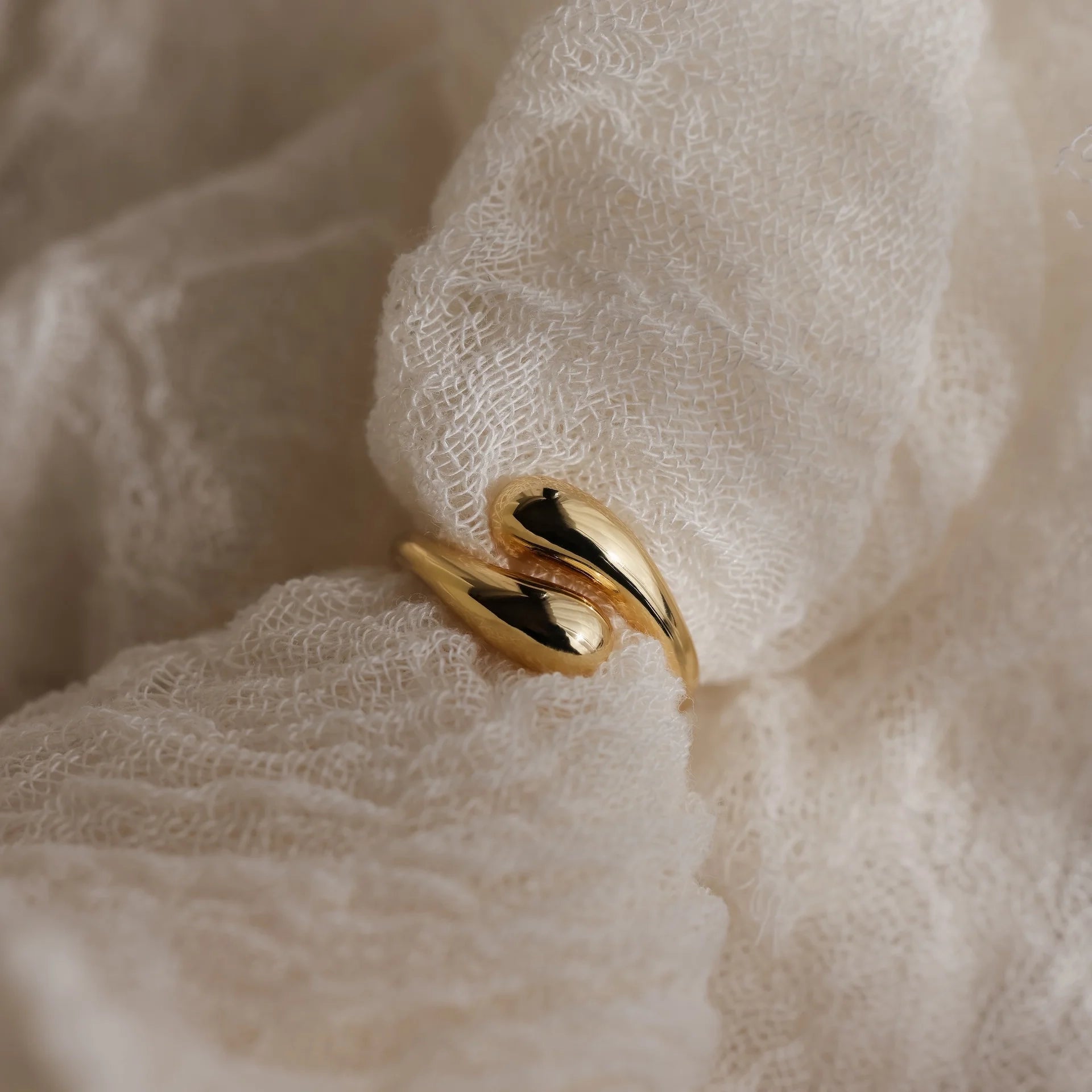 Duo Dome Ring Silver 18K Gold Plated