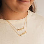 Maine Kid's Name Necklace Silver 18K Gold Plated