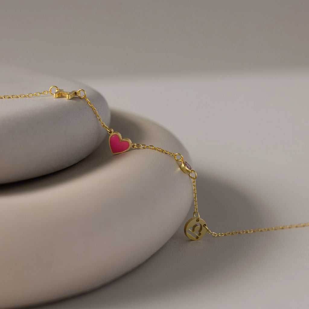 Dainty Space Charm Necklace  Silver 18K Gold Plated