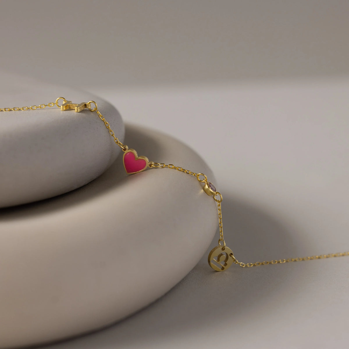 Dainty Space Charm Necklace  Silver 18K Gold Plated