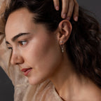 Agate Star Chain Earrings Silver 18K Gold Plated