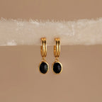 Black Onyx Hoops Bundle Silver 18K Gold Plated