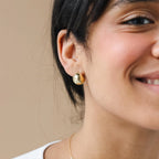 Chunky Ball Hoops Silver 18K Gold Plated