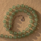 Aventurine Choker Necklace Silver 18K Gold Plated