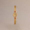 Art Deco Ruby Timepiece Silver 18K Gold Plated