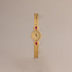 Art Deco Ruby Timepiece Silver 18K Gold Plated