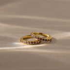 Amethyst Clicker Huggies Silver 18K Gold Plated