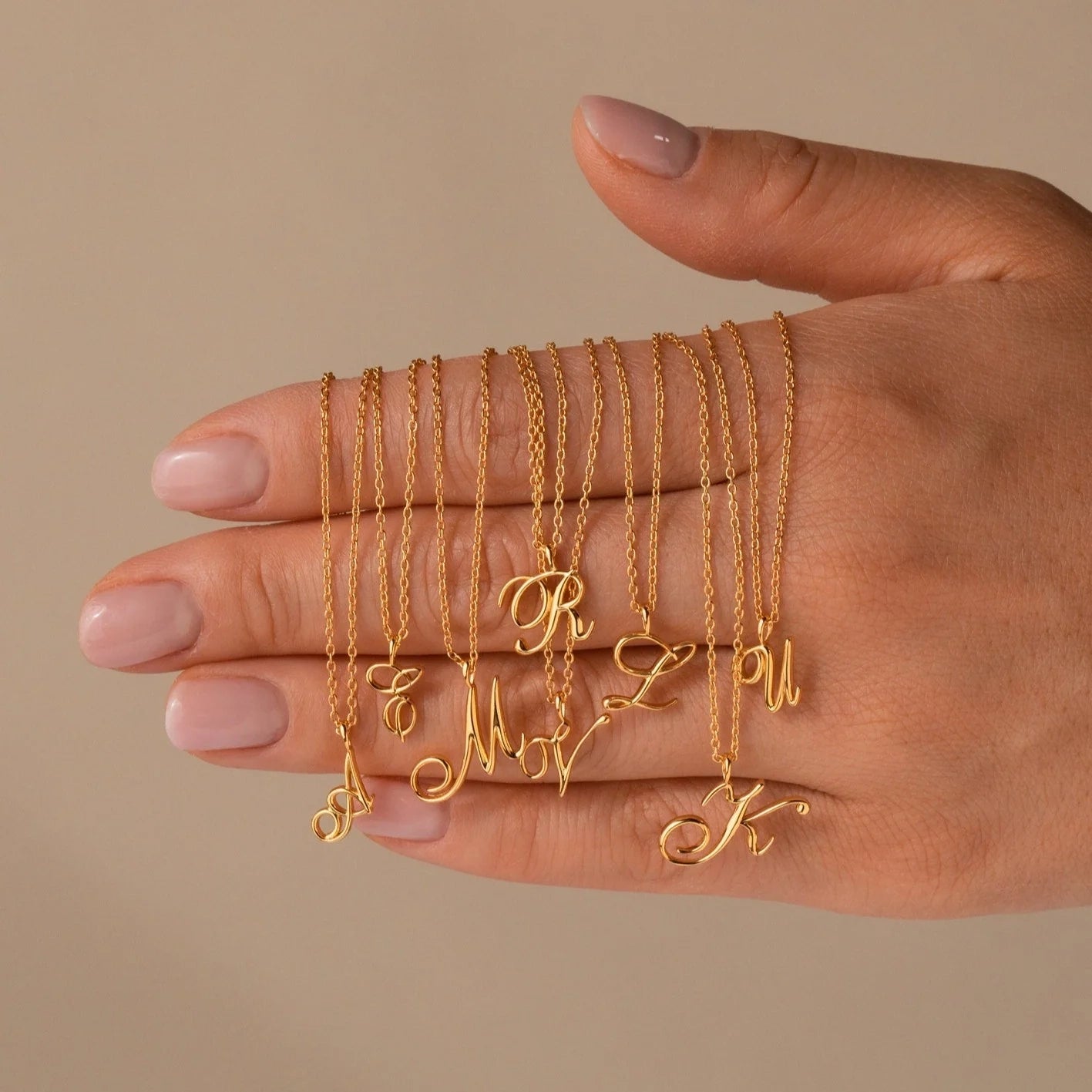 Davina Letter Necklace Silver 18K Gold Plated