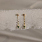 Agate Diamond Earrings Silver 18K Gold Plated