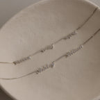 Carrie Box Chain Multiple Name Necklace Silver 18K Gold Plated
