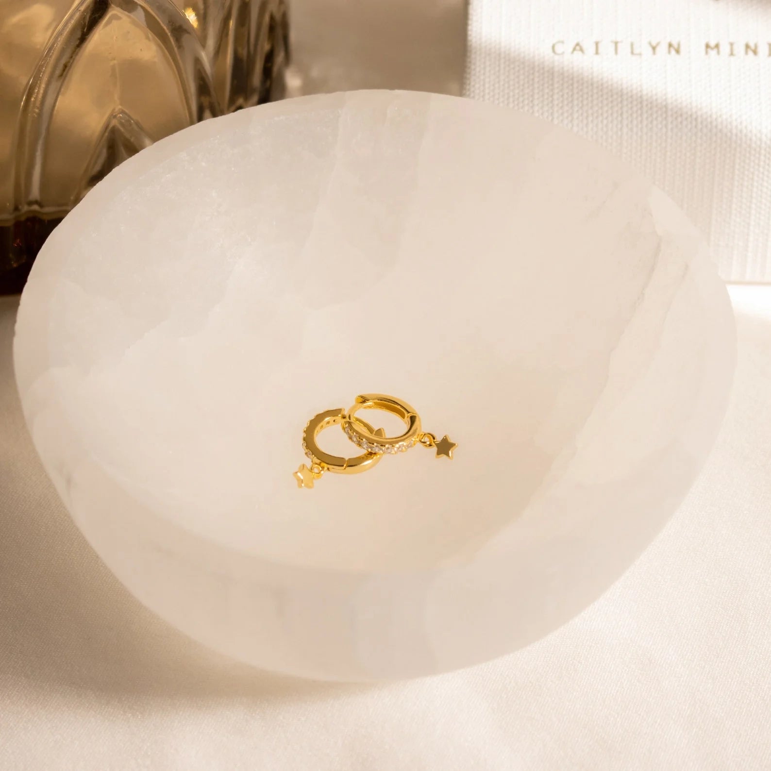 Emily Pave Star Huggies Silver 18K Gold Plated