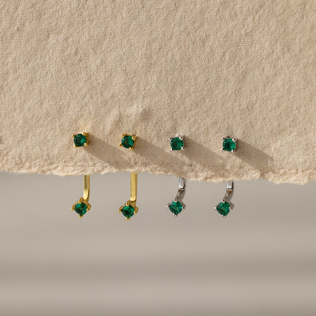 Sapphire Ear Jackets Silver 18K Gold Plated