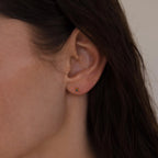 Geometric Blue Zircon Flat Back Studs Silver 18K Gold Plated