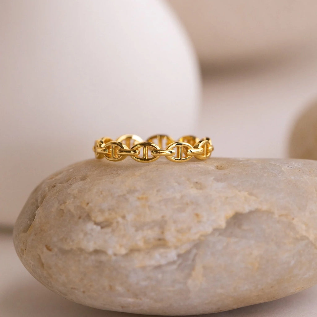 Reese Link Ring Silver 18K Gold Plated