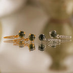 Agate Diamond Drop Earrings Silver 18K Gold Plated