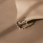 Classic Pearl Heart Charm Silver 18K Gold Plated