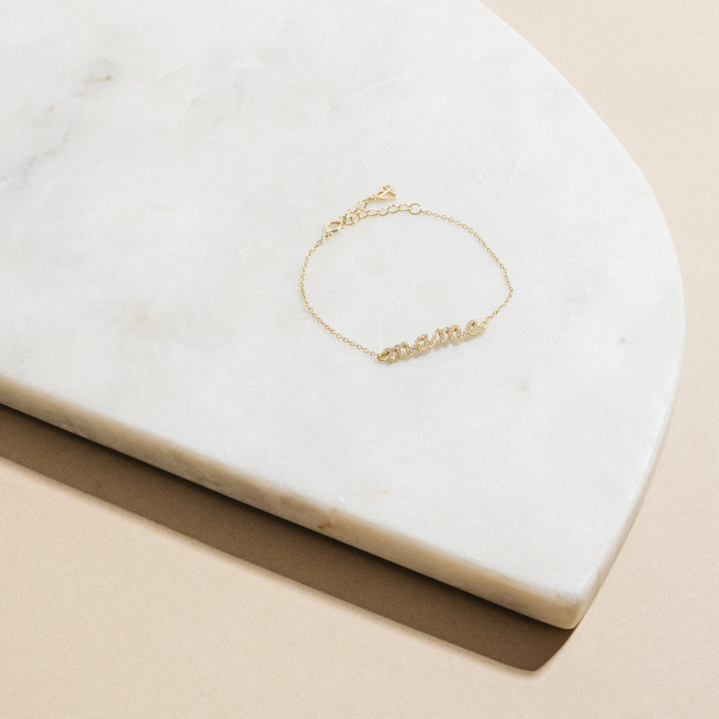 Mama Script Bracelet