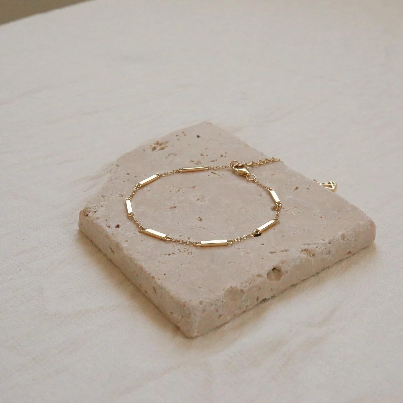 Abby Bar Link Bracelet Silver 18K Gold Plated