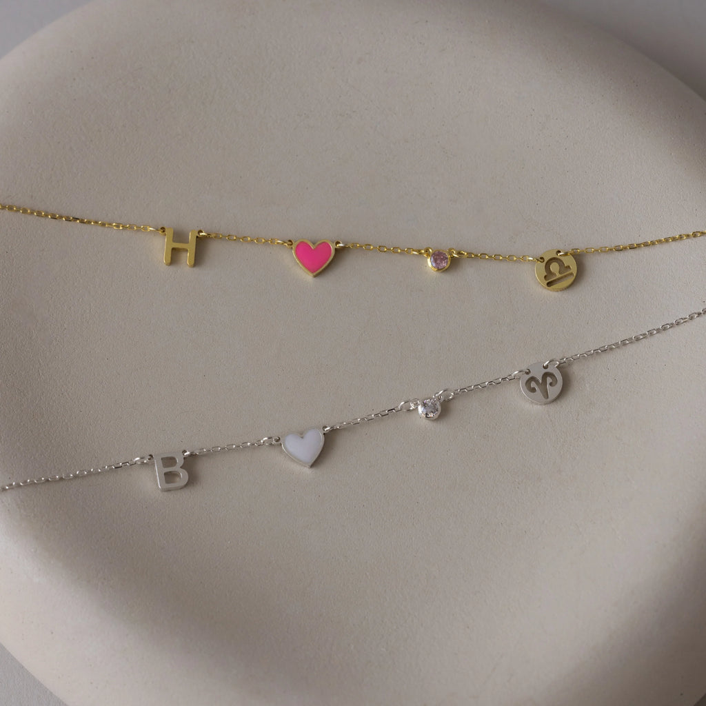 Dainty Space Charm Necklace Silver 18K Gold Plated