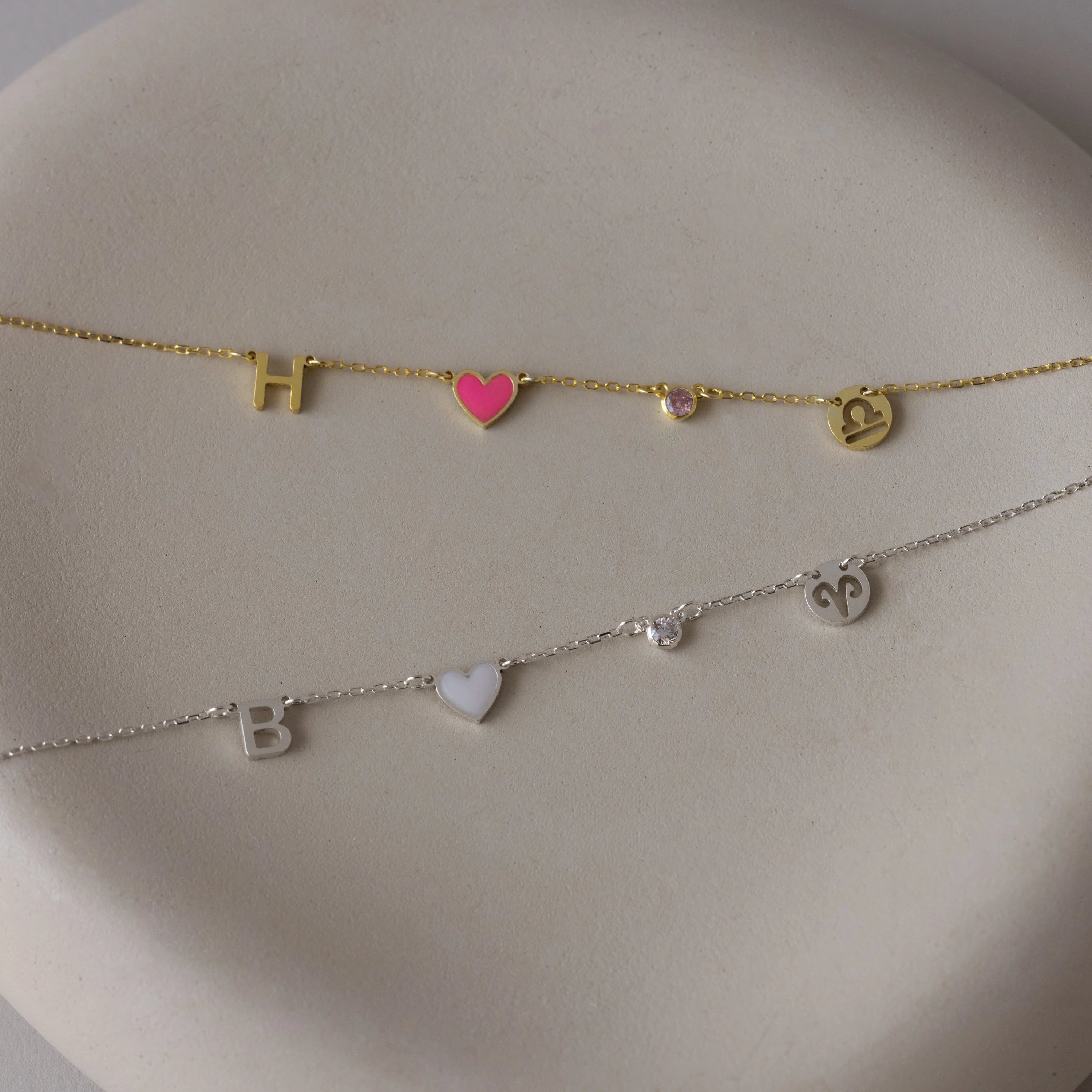 Dainty Space Charm Necklace Silver 18K Gold Plated