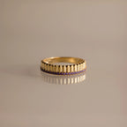 Ribbed Amethyst Stack Ring Silver 18K Gold Plated