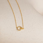 Pavé Circle Interlocking Necklace Silver 18K Gold Plated
