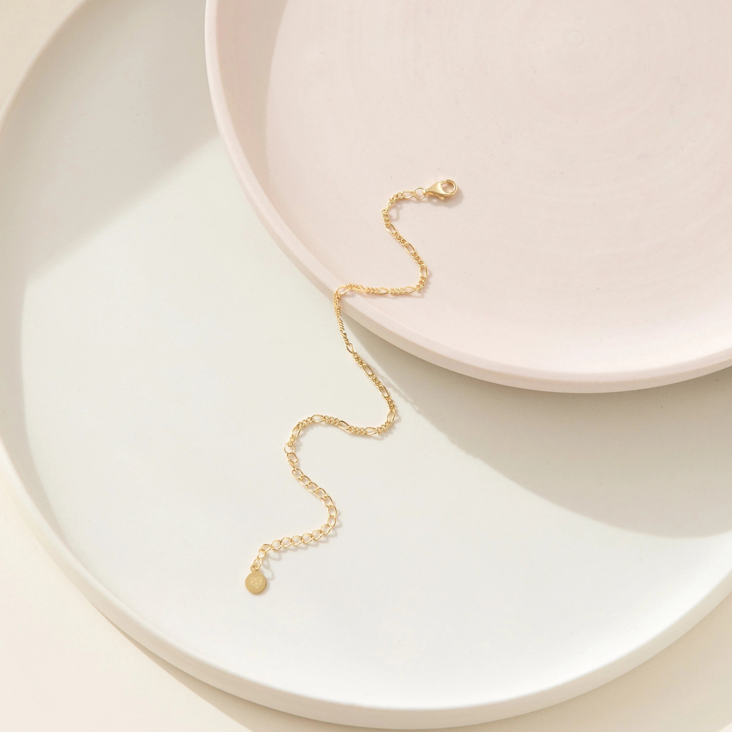 Figaro Bracelet Silver 18K Gold Plated