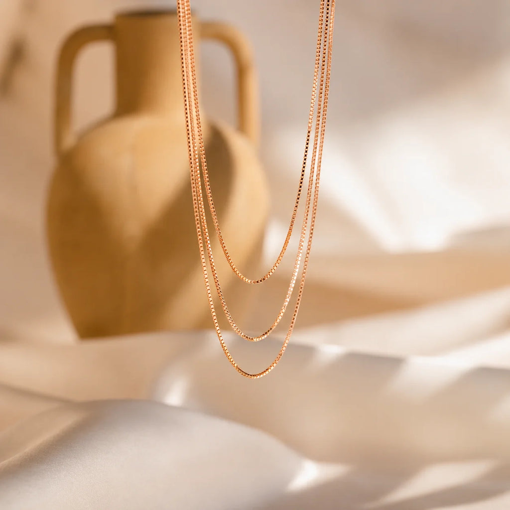 Triple Box Chain Necklace