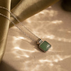 Jade Pendant Necklace Silver 18K Gold Plated
