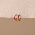 Inside Out Ruby Huggies Silver 18K Gold Plated