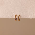Inside Out Birthstone Huggies Silver 18K Gold Plated