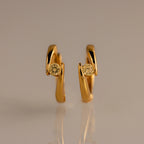 Topaz Huggies Silver 18K Gold Plated