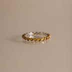 Topaz Lace Eternity Ring Silver 18K Gold Plated