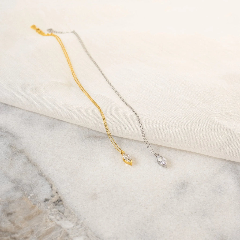 Elegant Romance: Athens Marquise Diamond Necklace