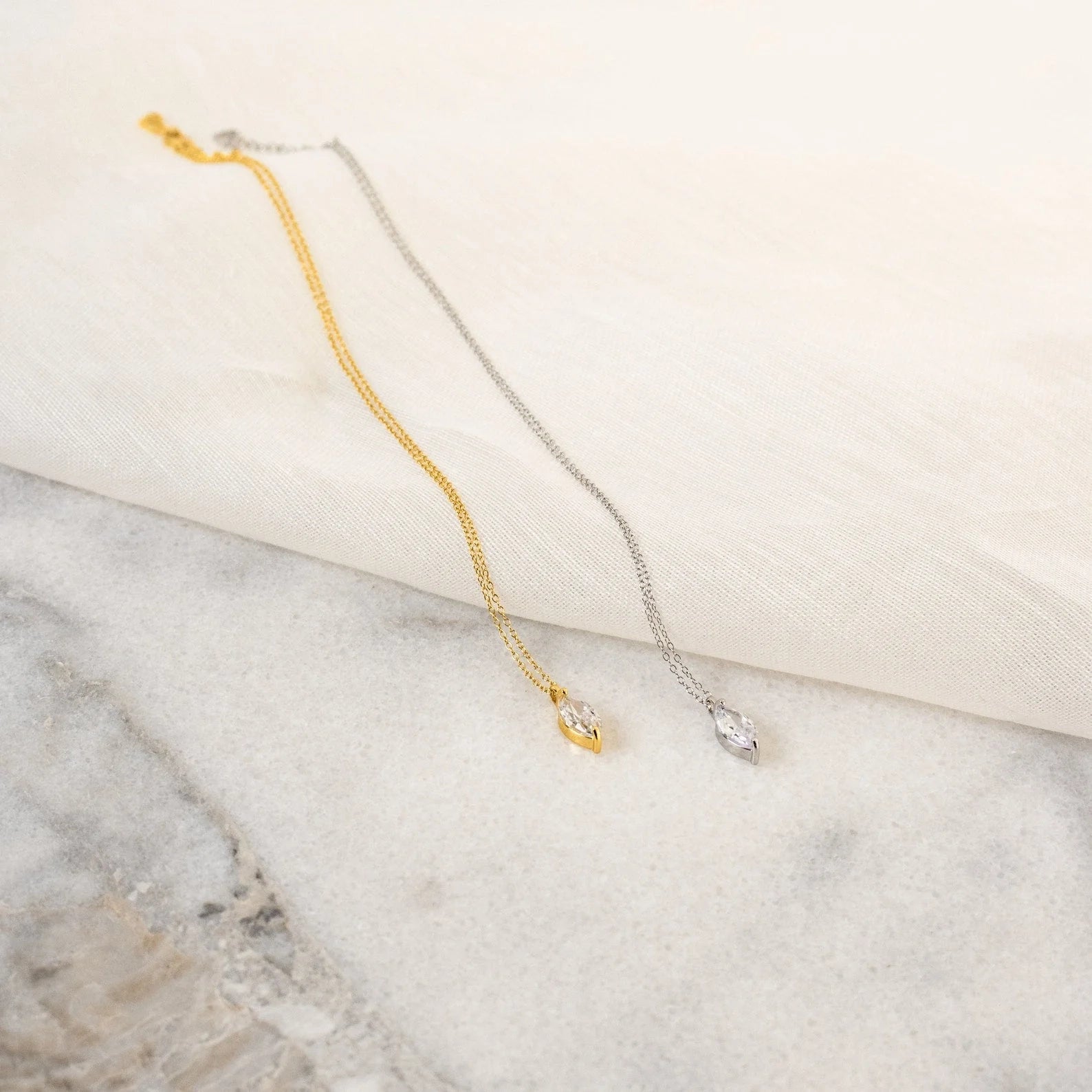 Elegant Romance: Athens Marquise Diamond Necklace