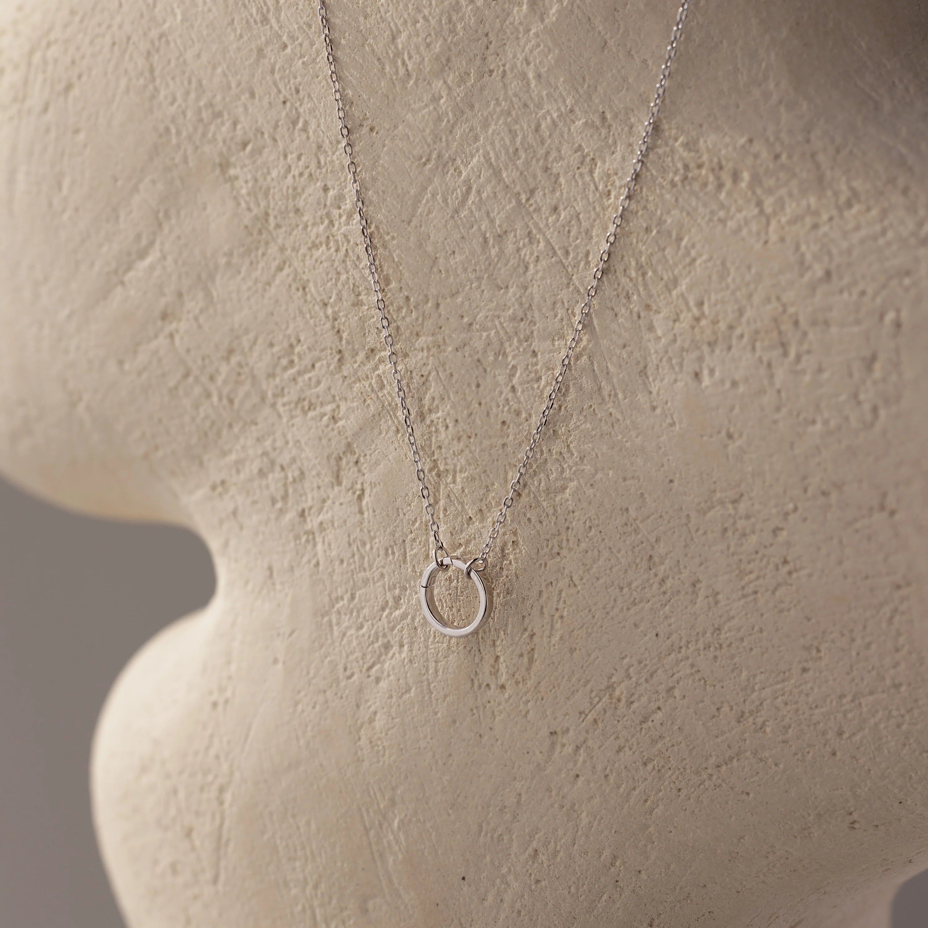 Large Rolo Clasp Necklace Silver 18K Gold Plated