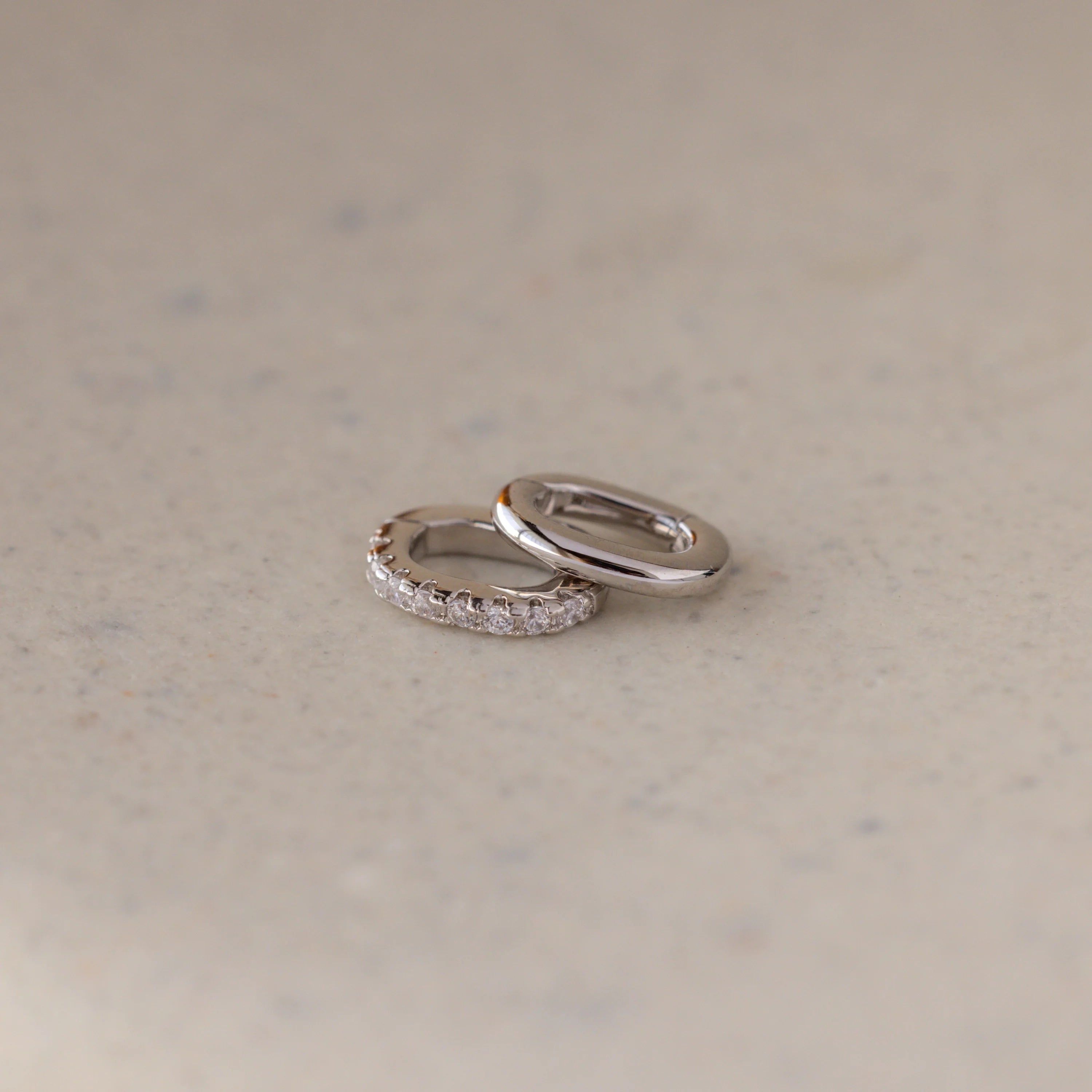 Multipurpose Pave Ring Lock Set in Silver 18K Gold Plated