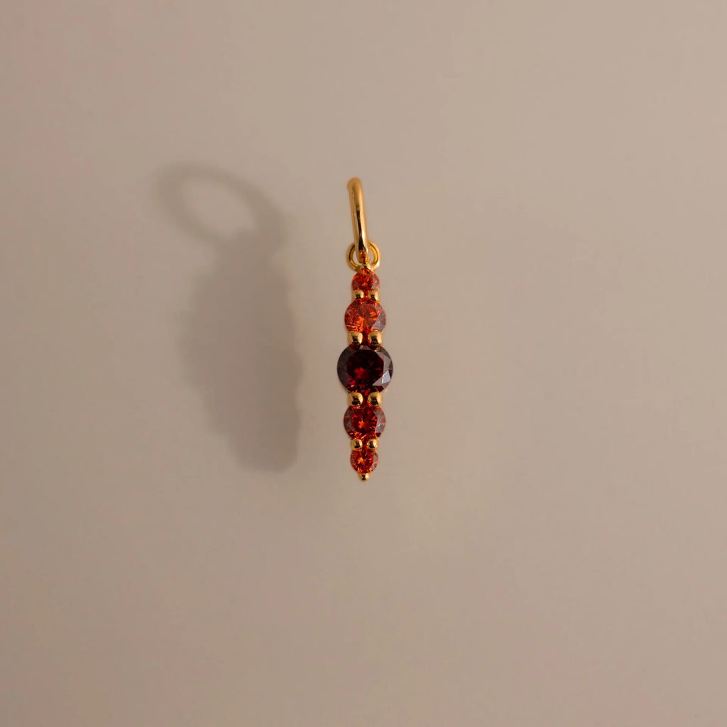 Ombre Lace Garnet Charm Silver 18K Gold Plated