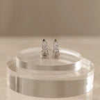 Diamond Art Deco Huggies Silver 18K Gold Plated