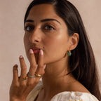 Jade Dome Drop Earrings Silver 18K Gold Plated