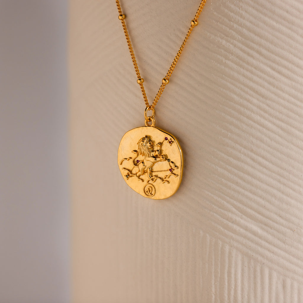 Zodiac Coin Necklace Silver 18K Gold Plated