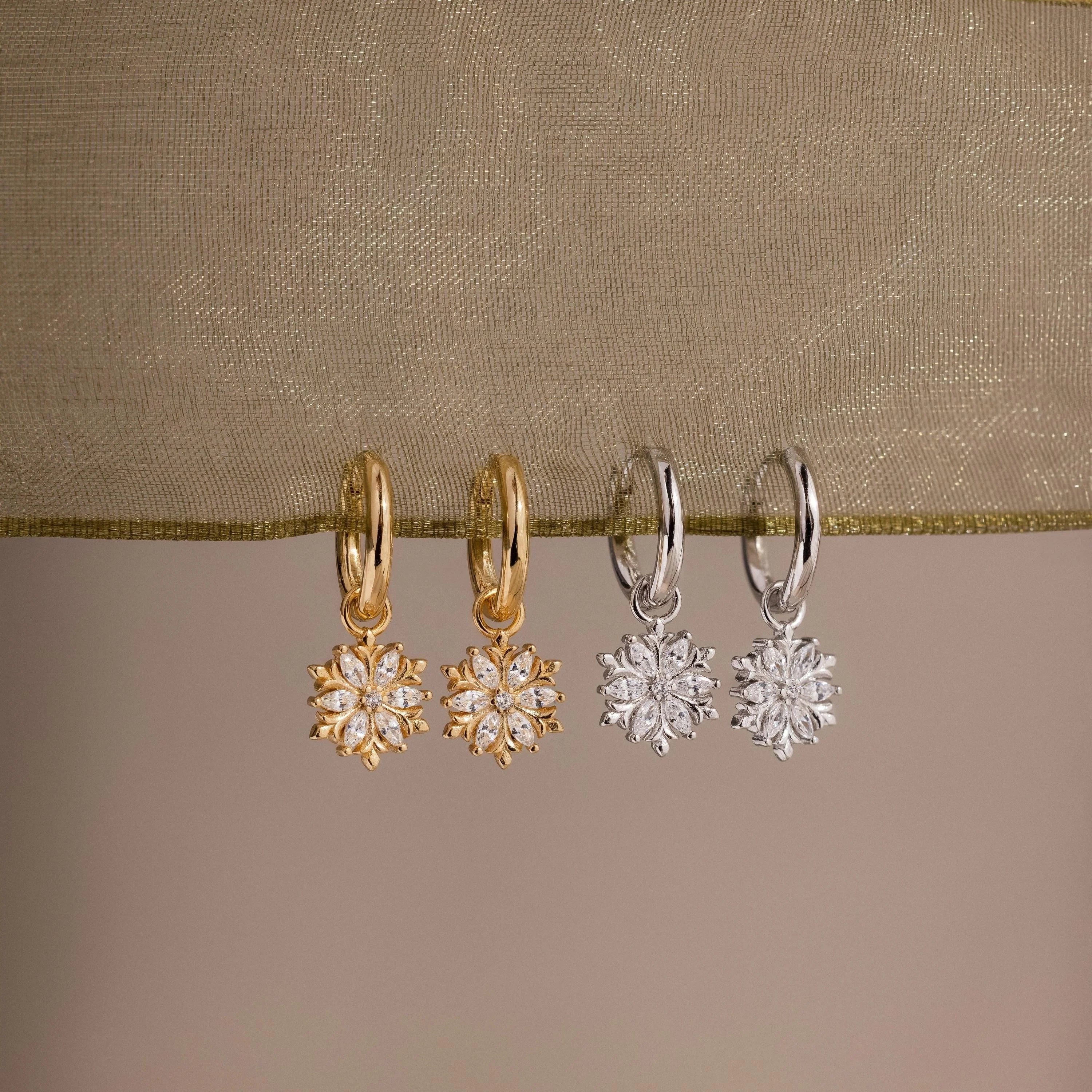 Diamond Flowerburst Hoops