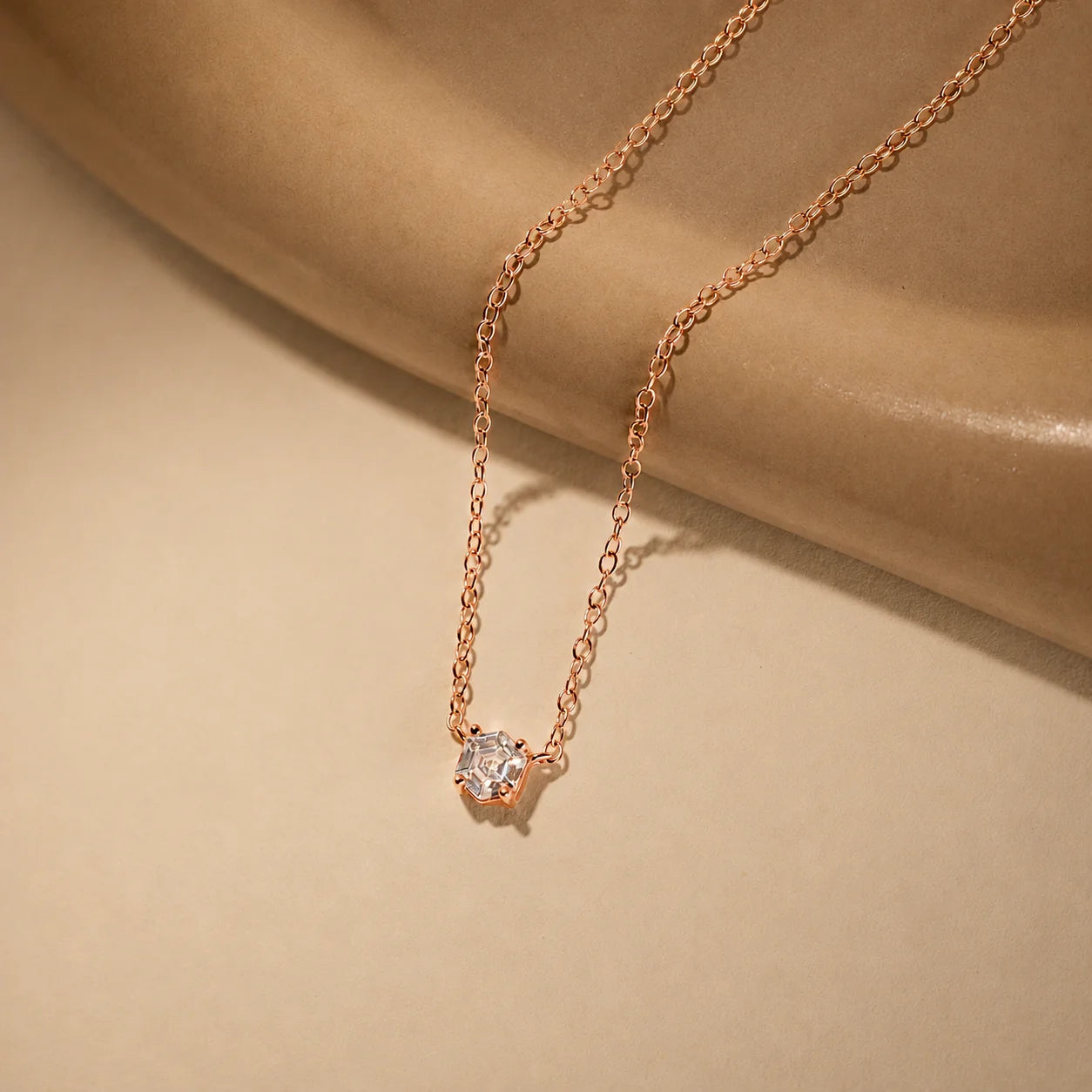 Hexagon Diamond Necklace