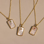 Pearl Zodiac Birthstone Necklace Silver 18K Gold Plated