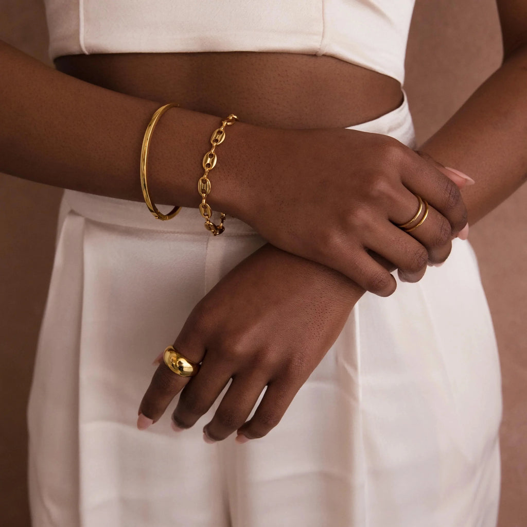 Bold Mariner Chain Bracelet Silver 18K Gold Plated