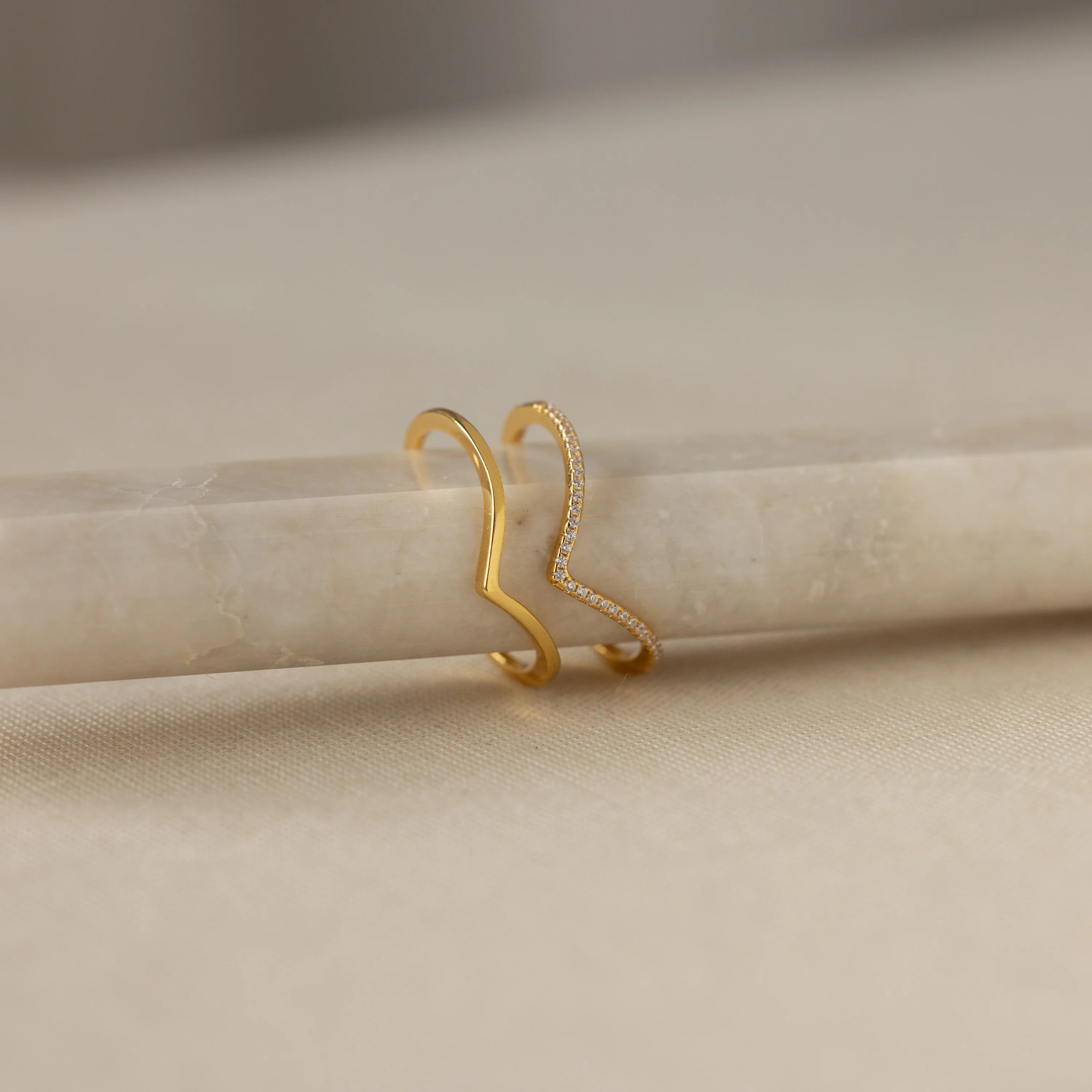 Curve Stacking Set Silver 18K Gold Plated