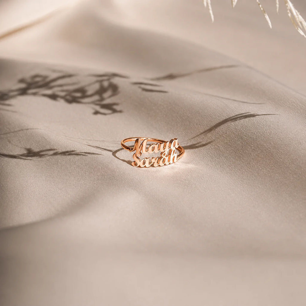 London Duo Name Ring